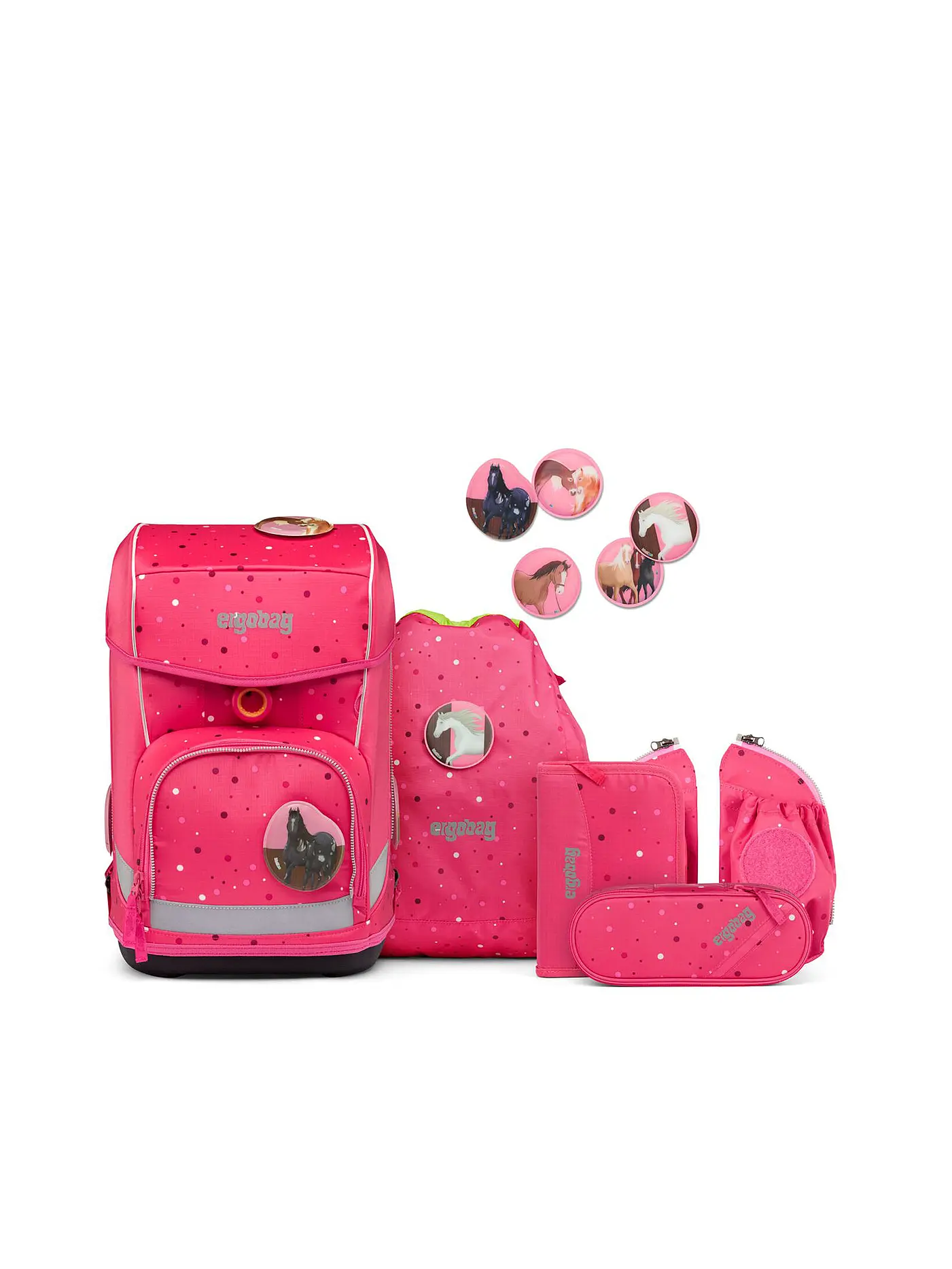 ERGOBAG | Schultaschen Set Cubo Light 6tlg Urlaub auf dem ReitBärhof | 
